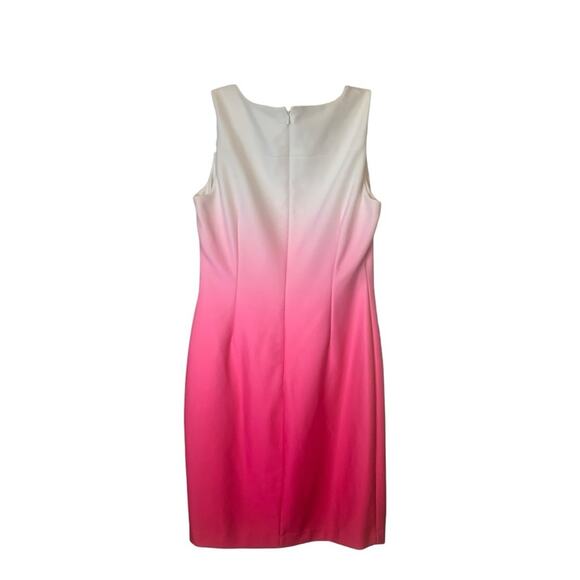 Calvin Klein women's 12 large white pink ombre dress business career work - Picture 2 of 13